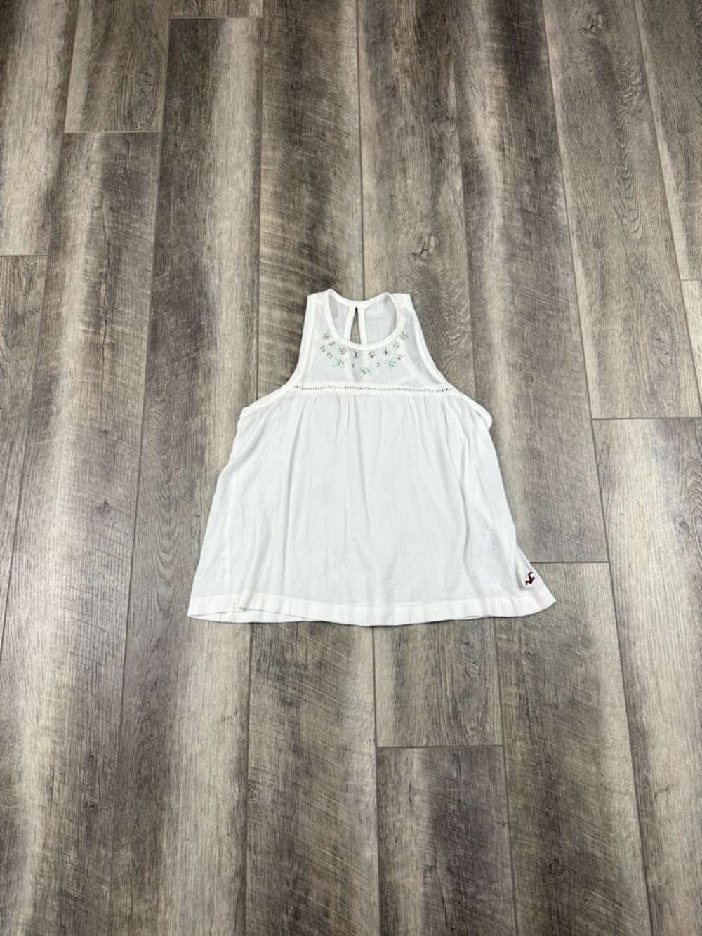 Hollister White Beaded‎ Tank Top